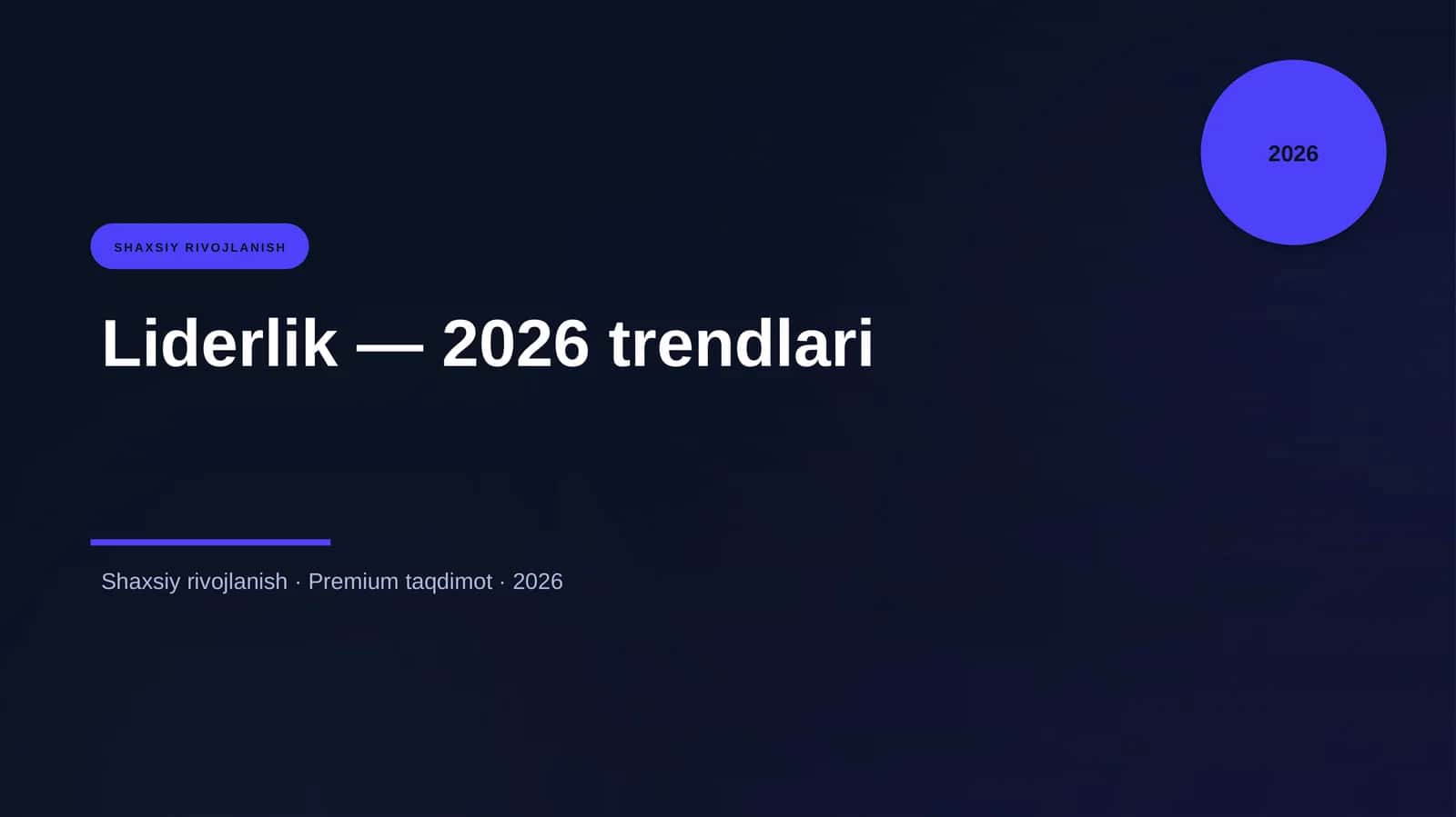 Liderlik — 2026 trendlari 1