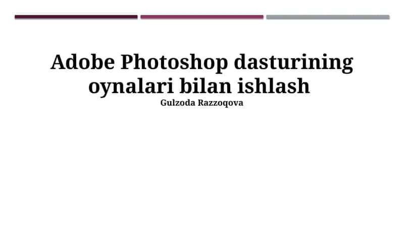 Adobe Photoshop 1