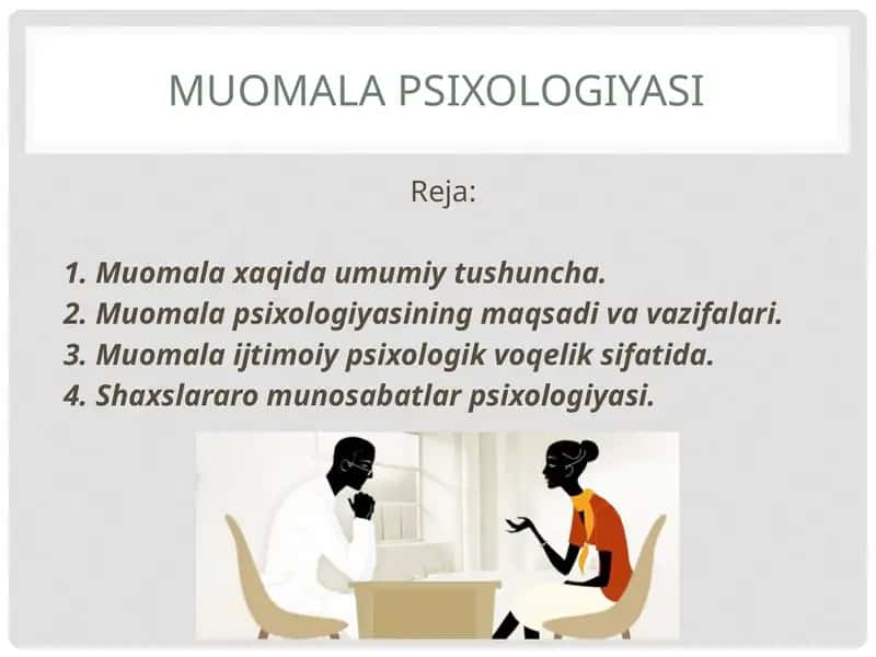 Muomala psixologiyasi 1