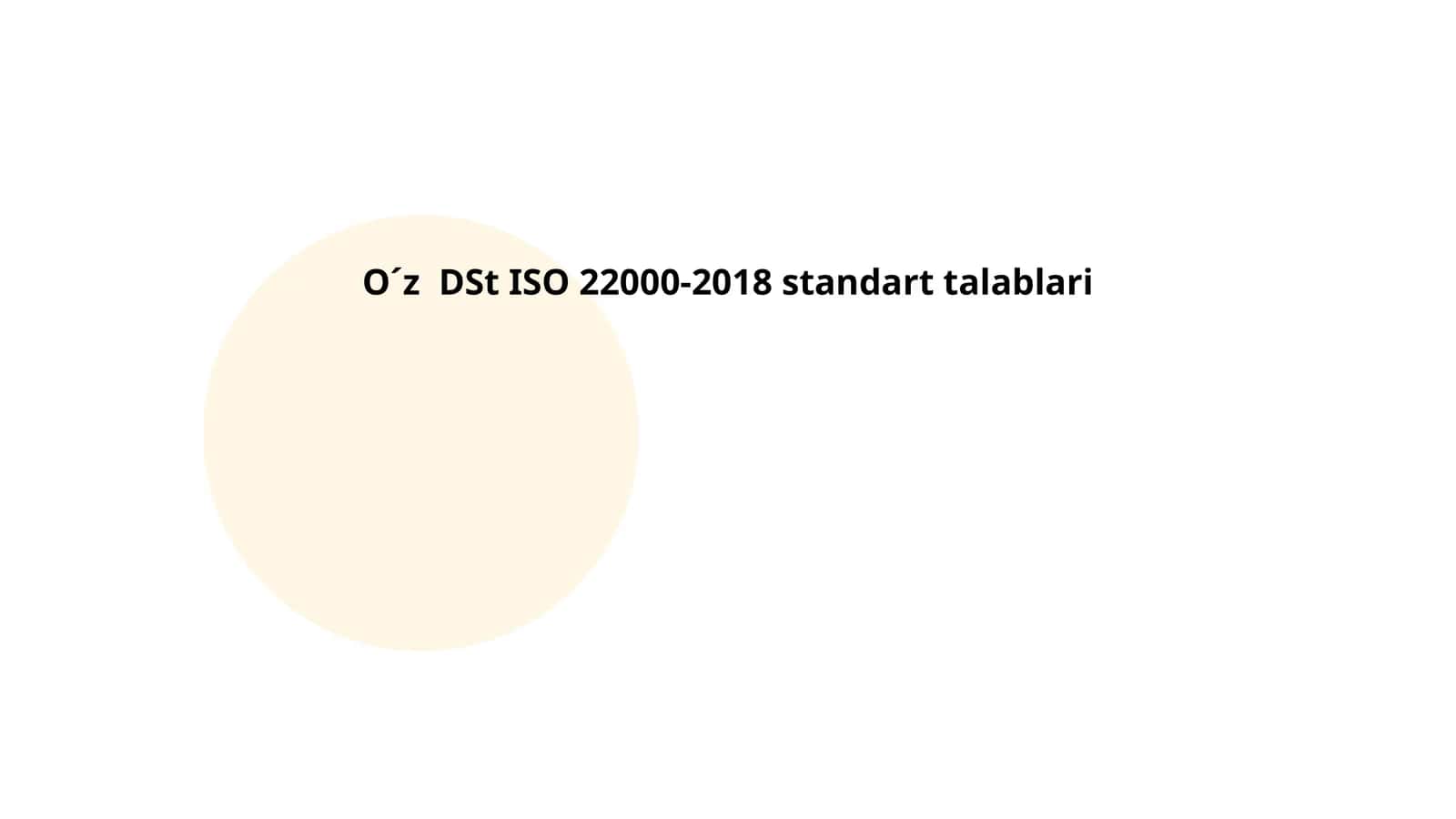 O´z DSt ISO 22000-2018 standart talablari 1