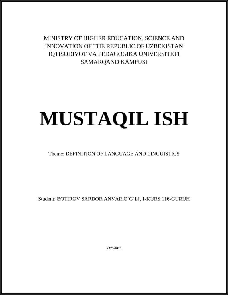 MUSTAQIL ISH 1
