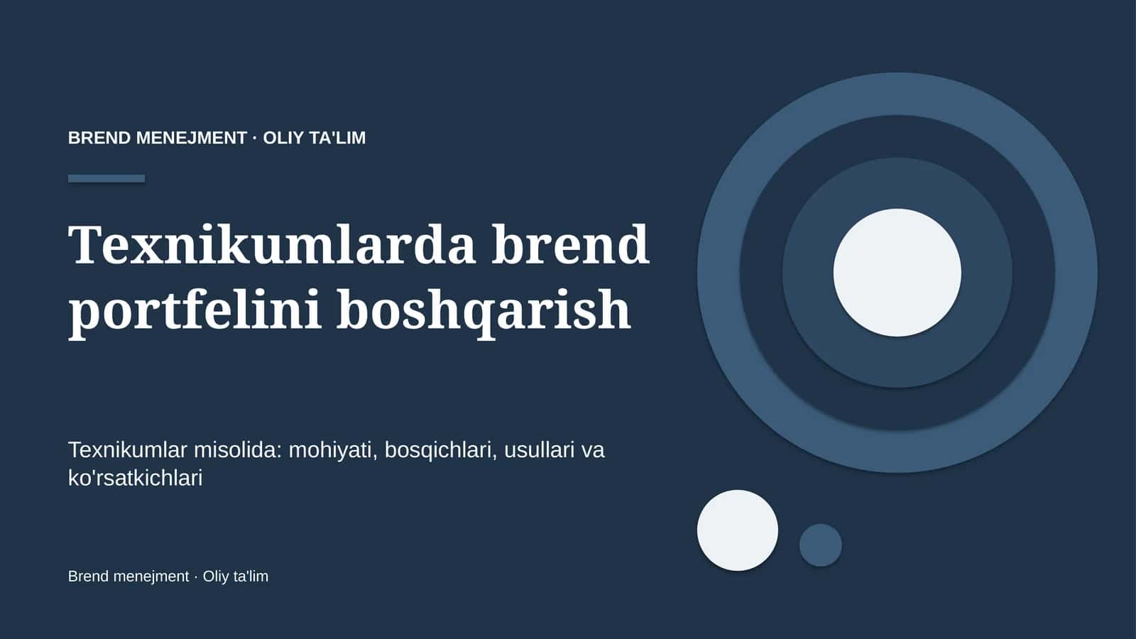 Texnikumlarda brend portfelini boshqarish 1