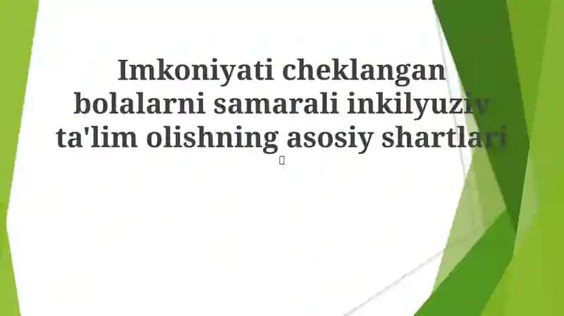 Bolalarni samarali inkilyuziv ta'lim olish