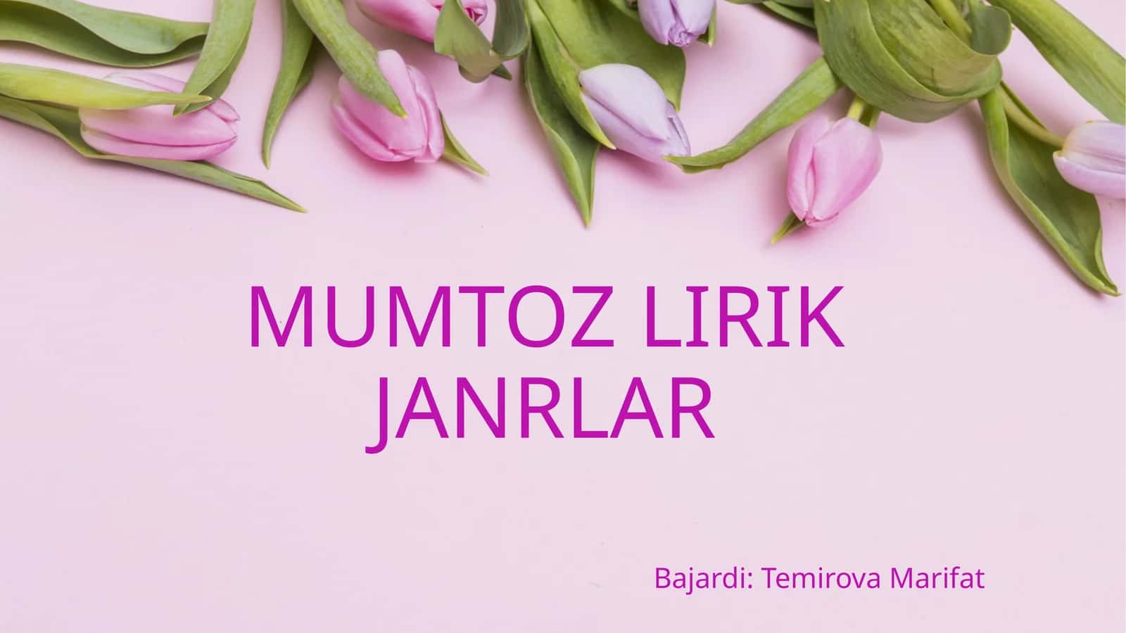 MUMTOZ LIRIK JANRLAR 1