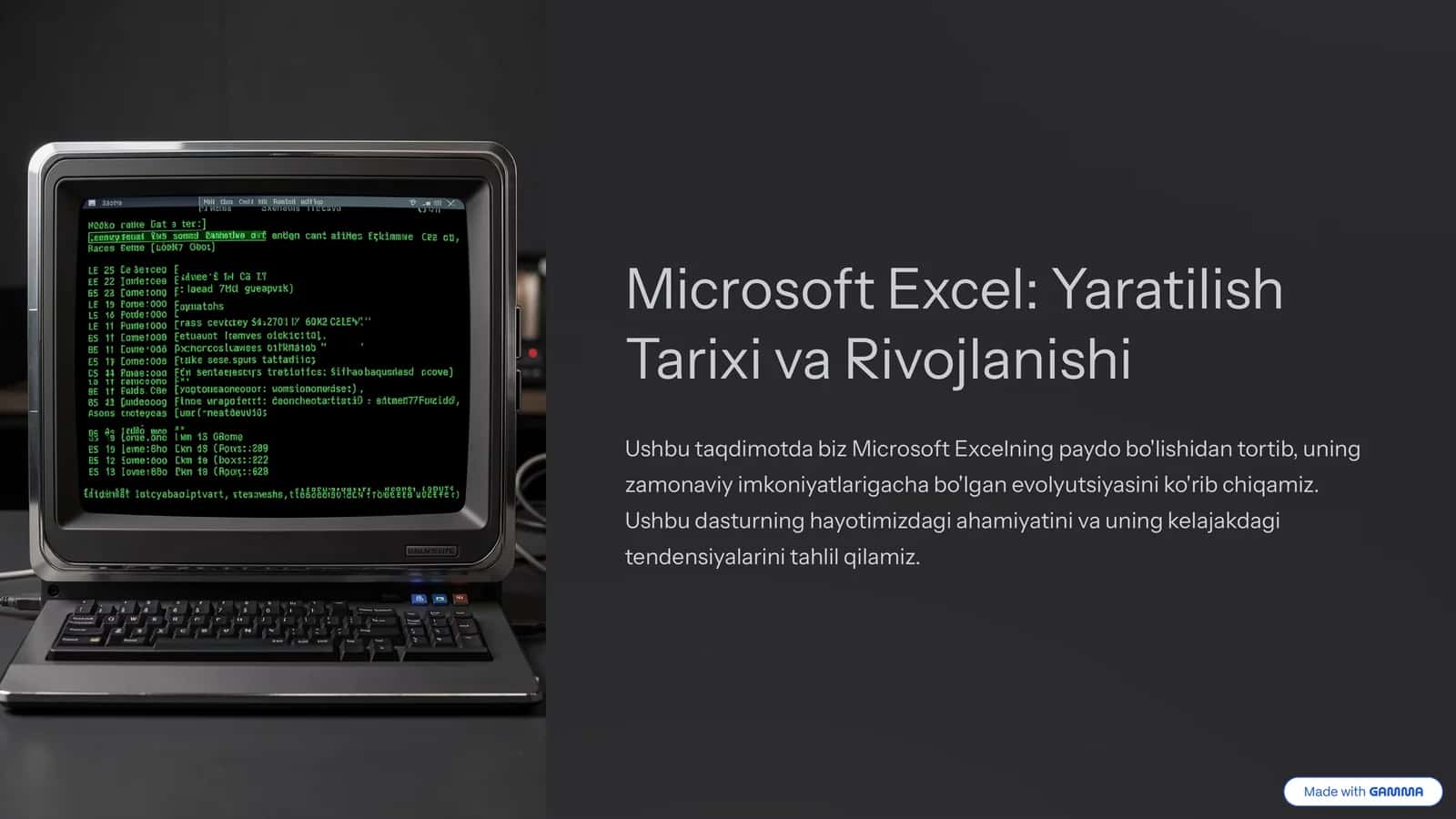 Microsoft Excel: Yaratilish Tarixi va Rivojlanishi 1