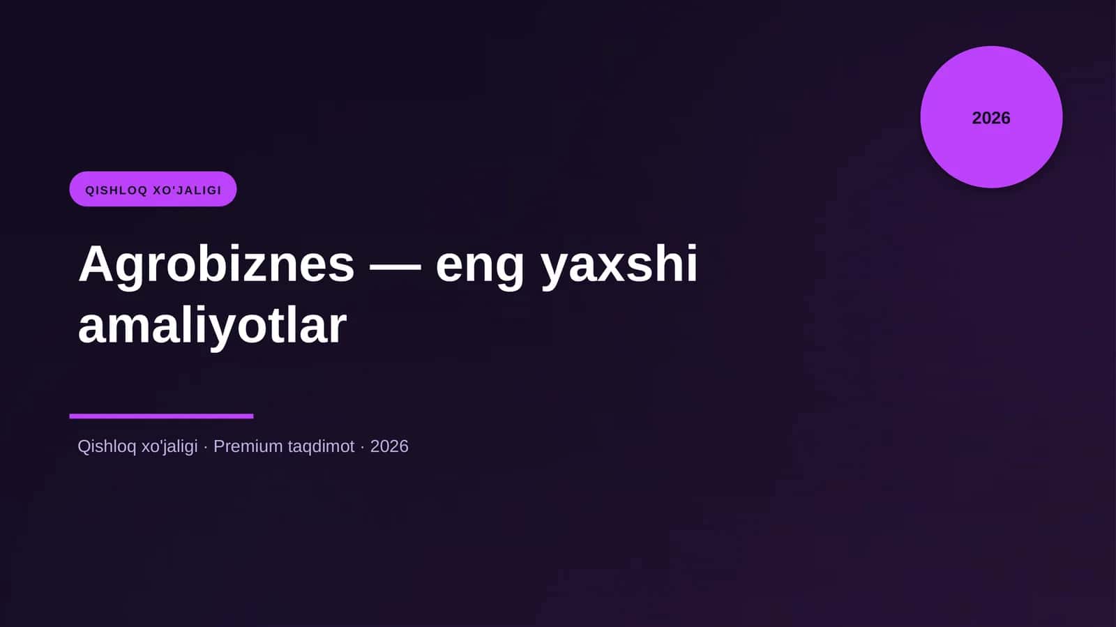 Agrobiznes — eng yaxshi amaliyotlar 1