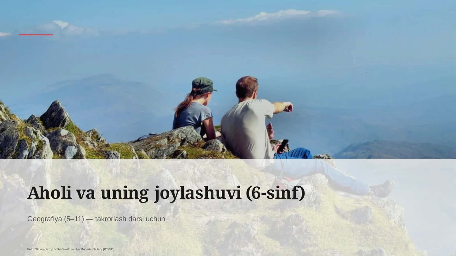 Aholi va uning joylashuvi (6-sinf) 1