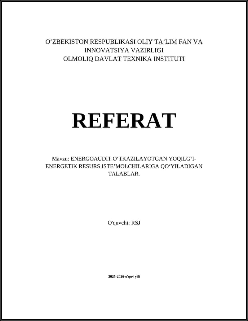 Energoaudit talablari 1