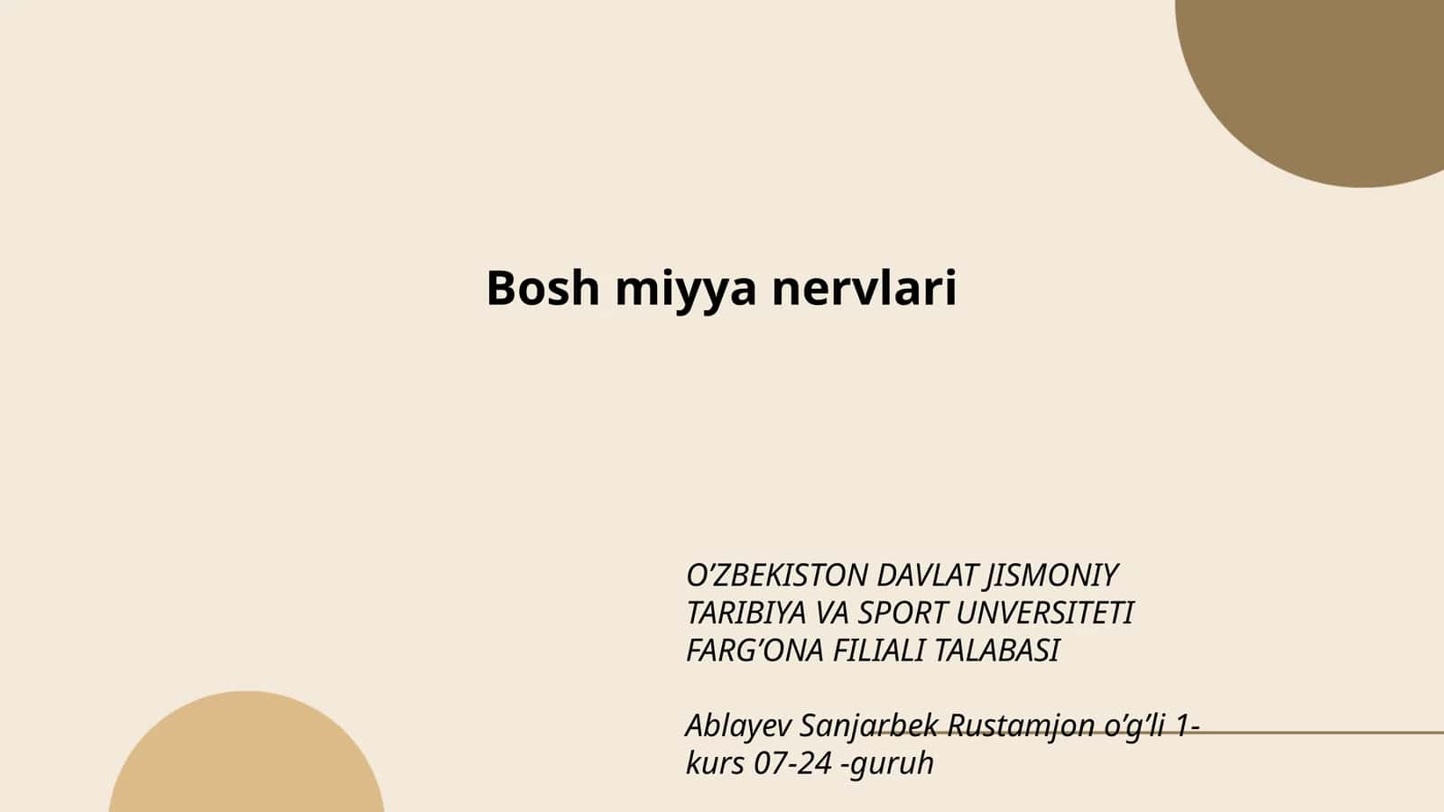 Bosh miyya nervlari 1