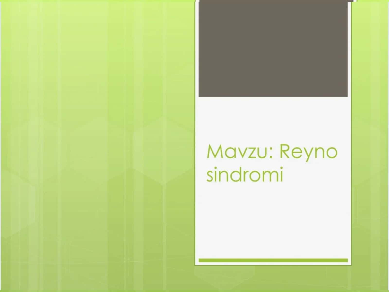 Reyno kasalligi 1