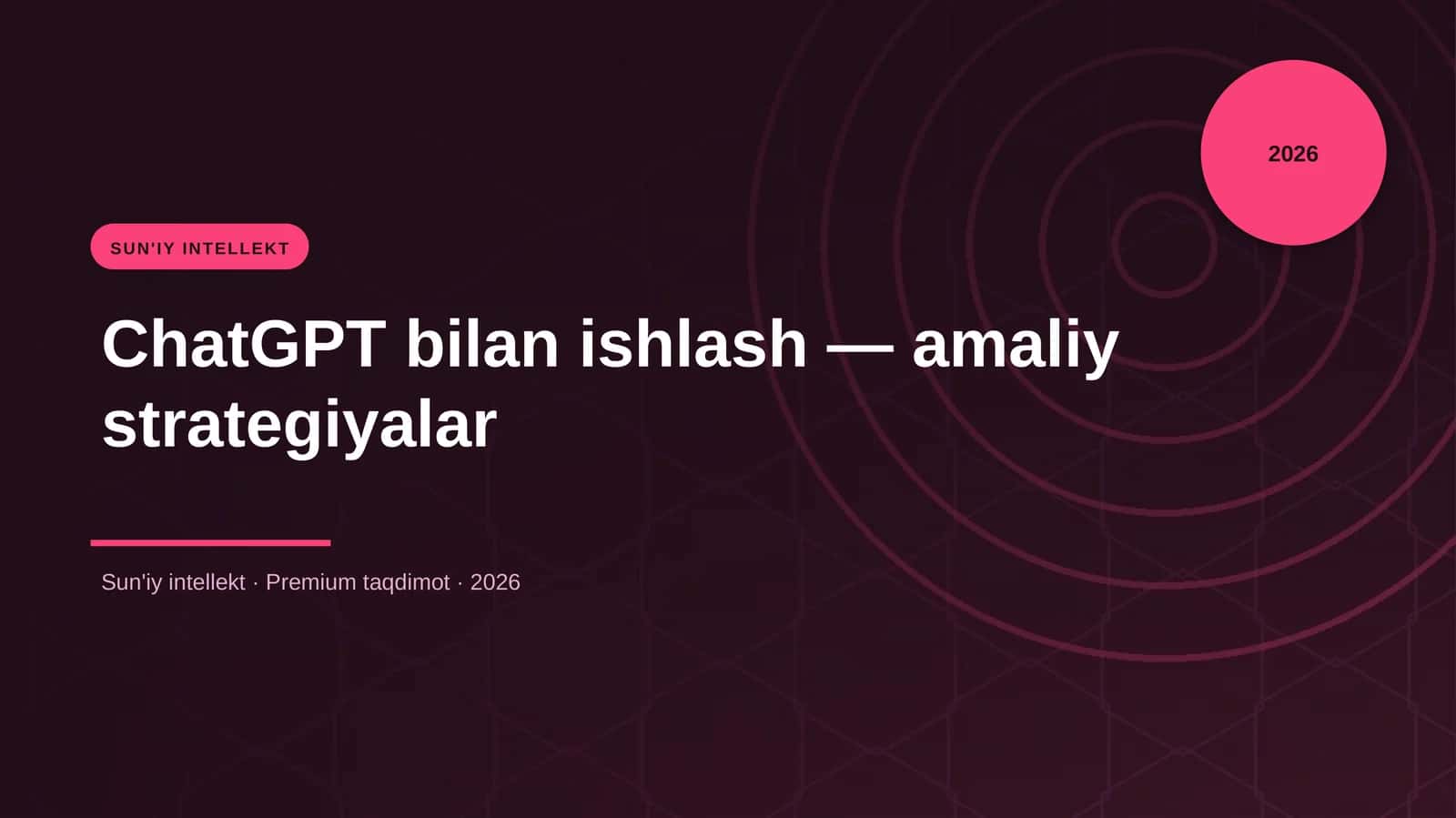 ChatGPT bilan ishlash — amaliy strategiyalar 1