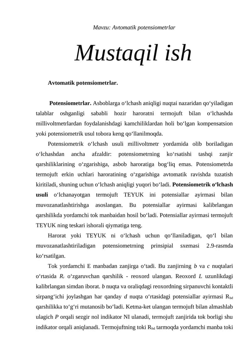 Avtomatik potensiometrlar 1