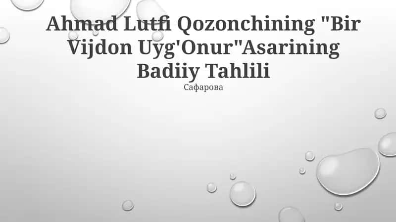 Bir Vijdon Uyg'Onur 1