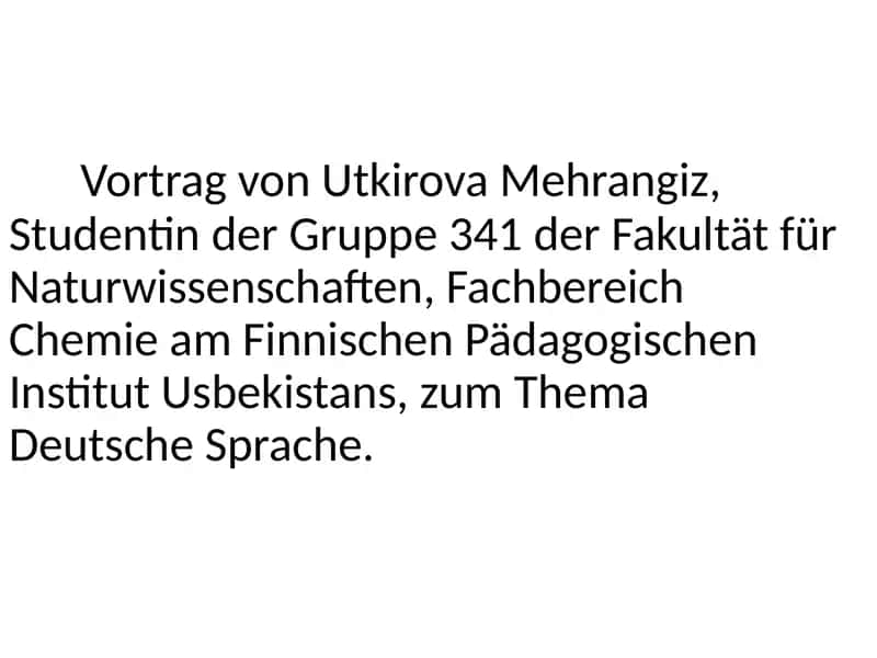 Deutsche Sprache 1