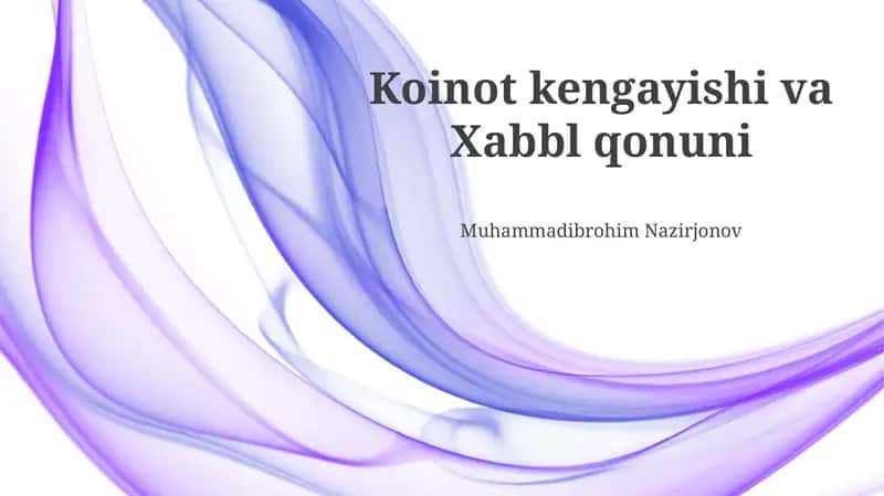 Koinot kengayishi va Xabbl qonuni 1