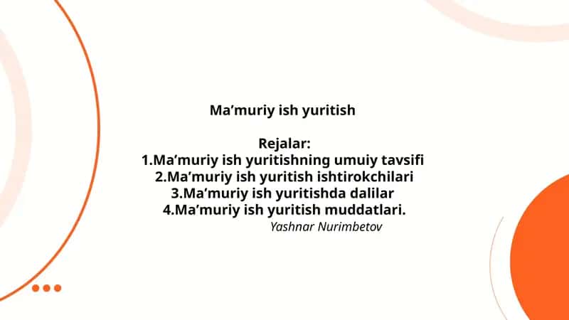Maʼmuriy ish yuritish 1