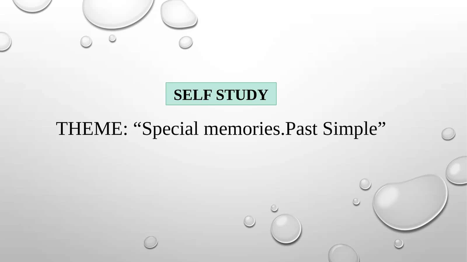 Special  memories. Past Simple 1