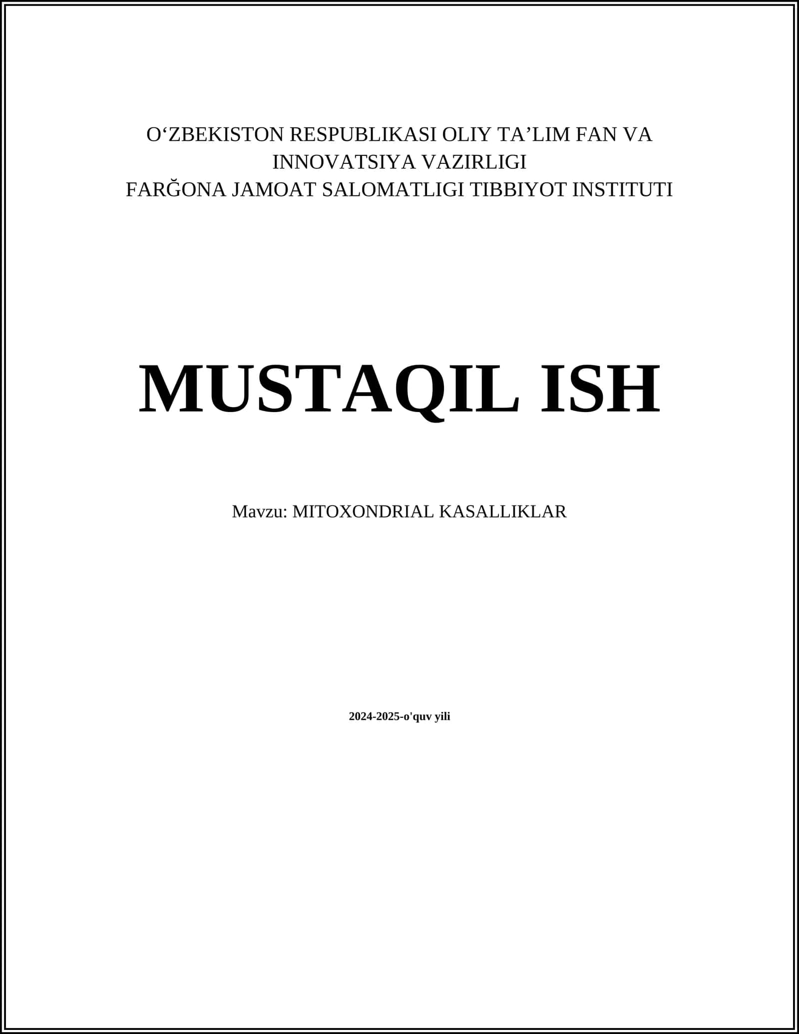 MITOXONDRIAL KASALLIKLAR 1