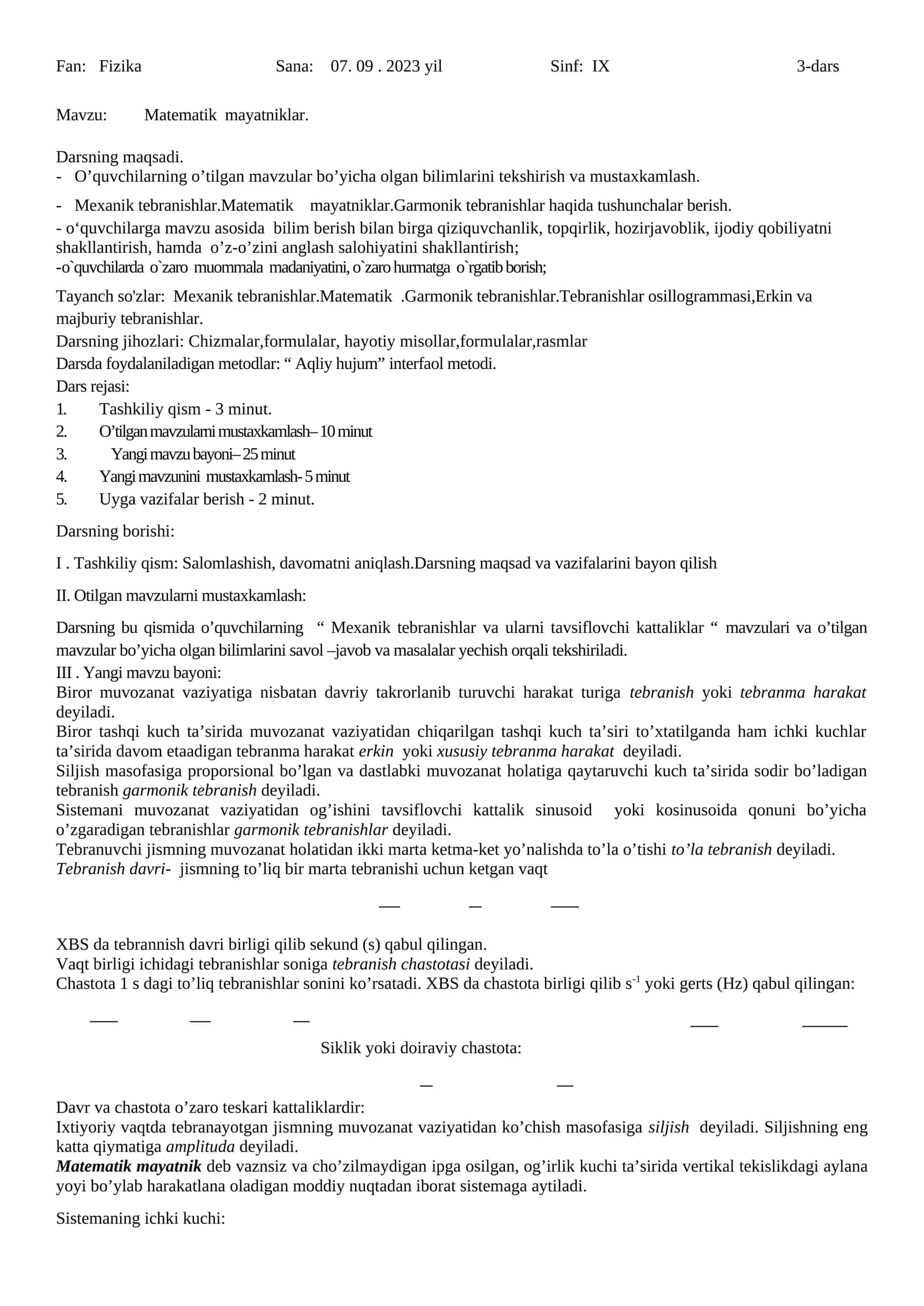 Matematik mayatniklar 1