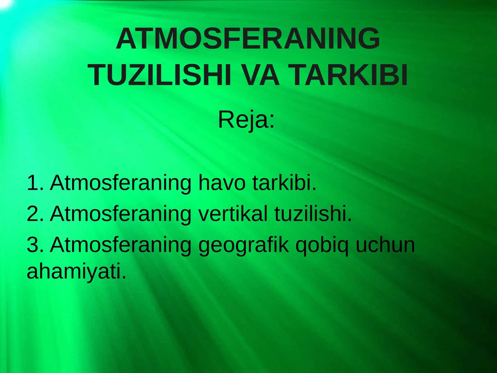 atmosferaning tuzilishi va tarkibi 1