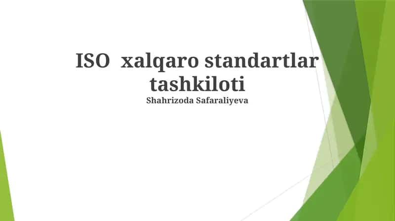 ISO xalqaro standartlar tashkiloti 1
