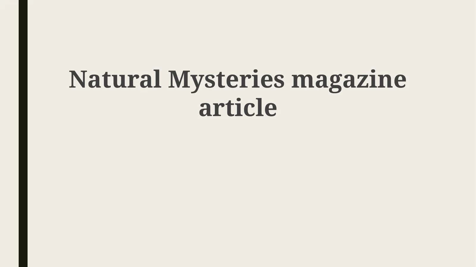 Natural Mysteries magazine article 1
