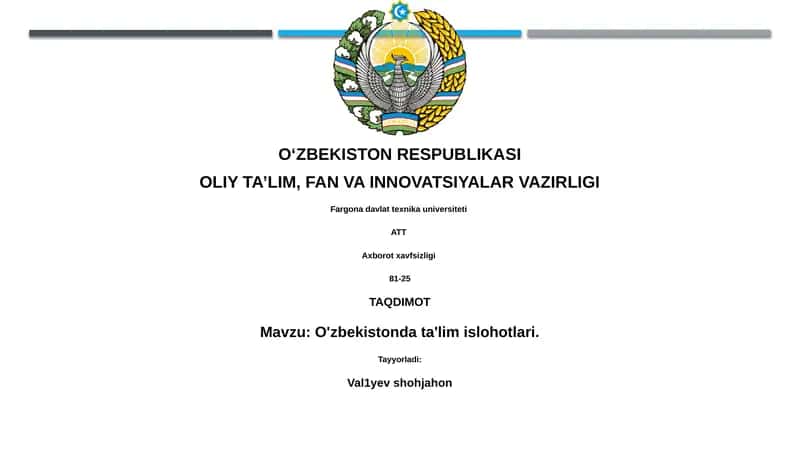 O'zbekistonda ta'lim islohotlari 1