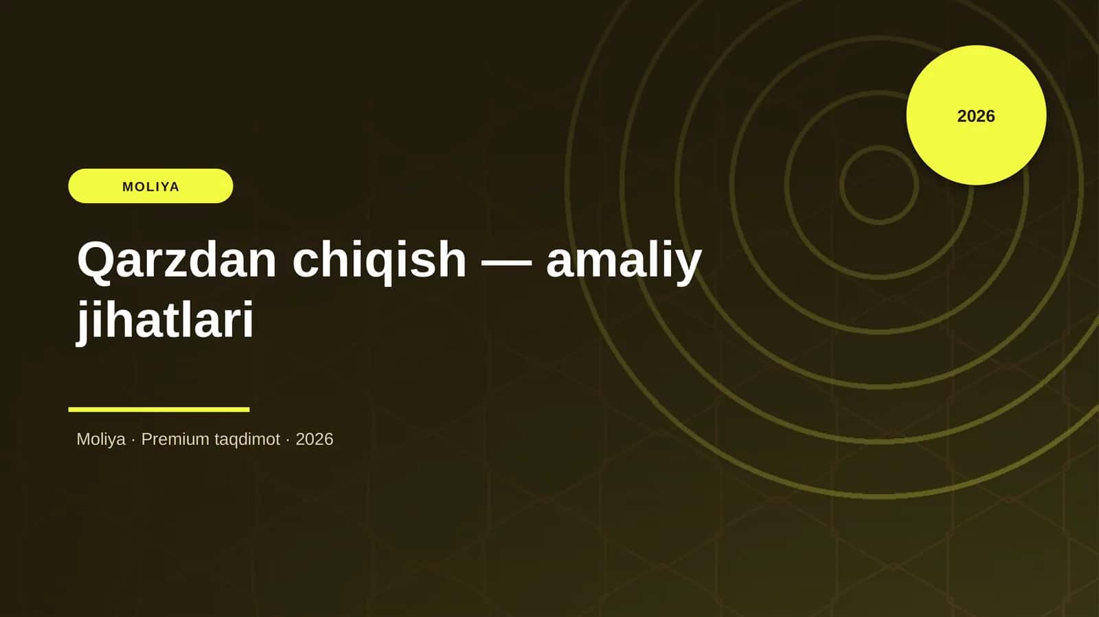 Qarzdan chiqish — amaliy jihatlari 1