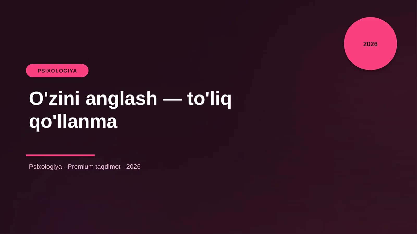 O'zini anglash — to'liq qo'llanma 1