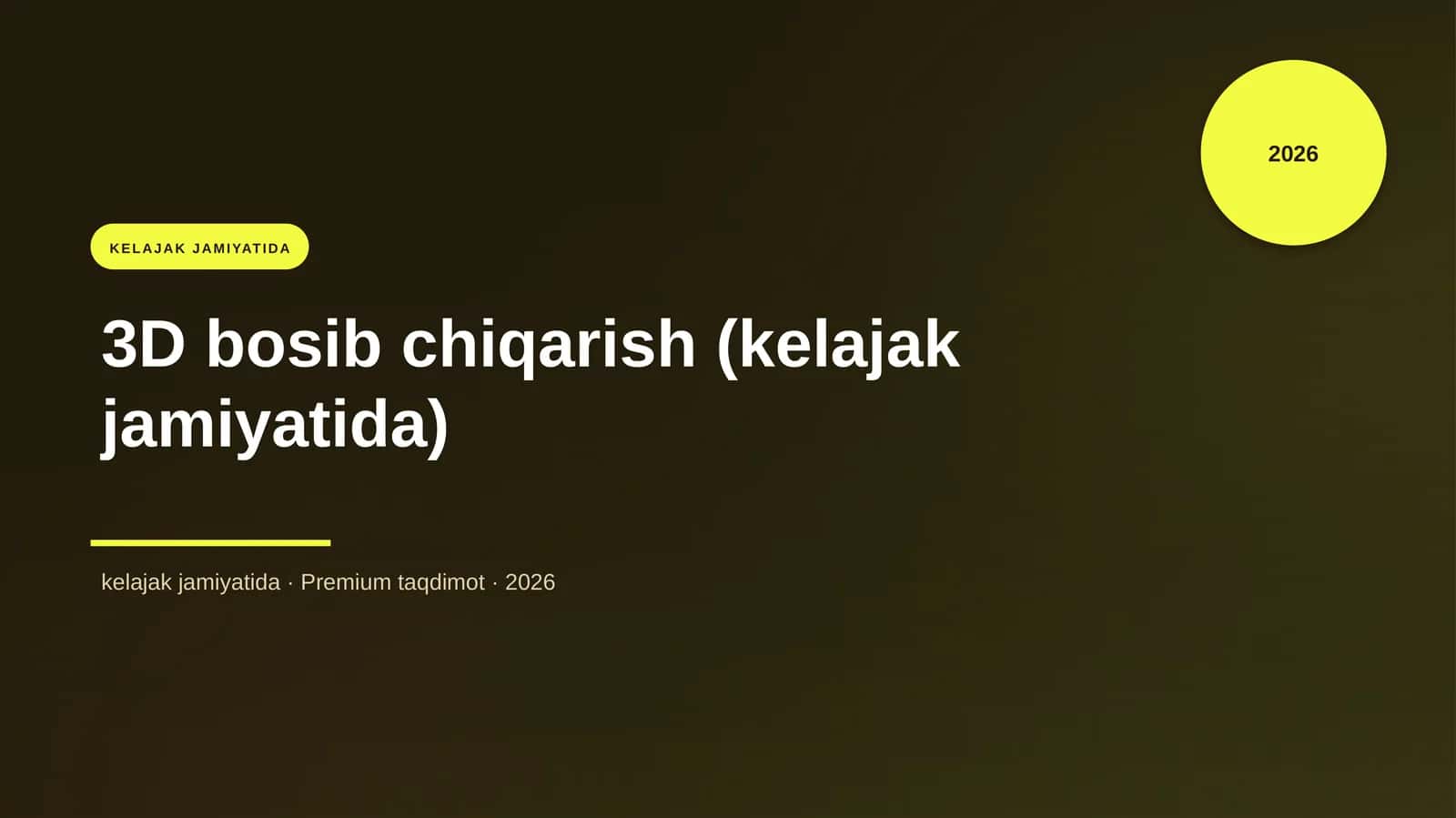 3D bosib chiqarish (kelajak jamiyatida) 1