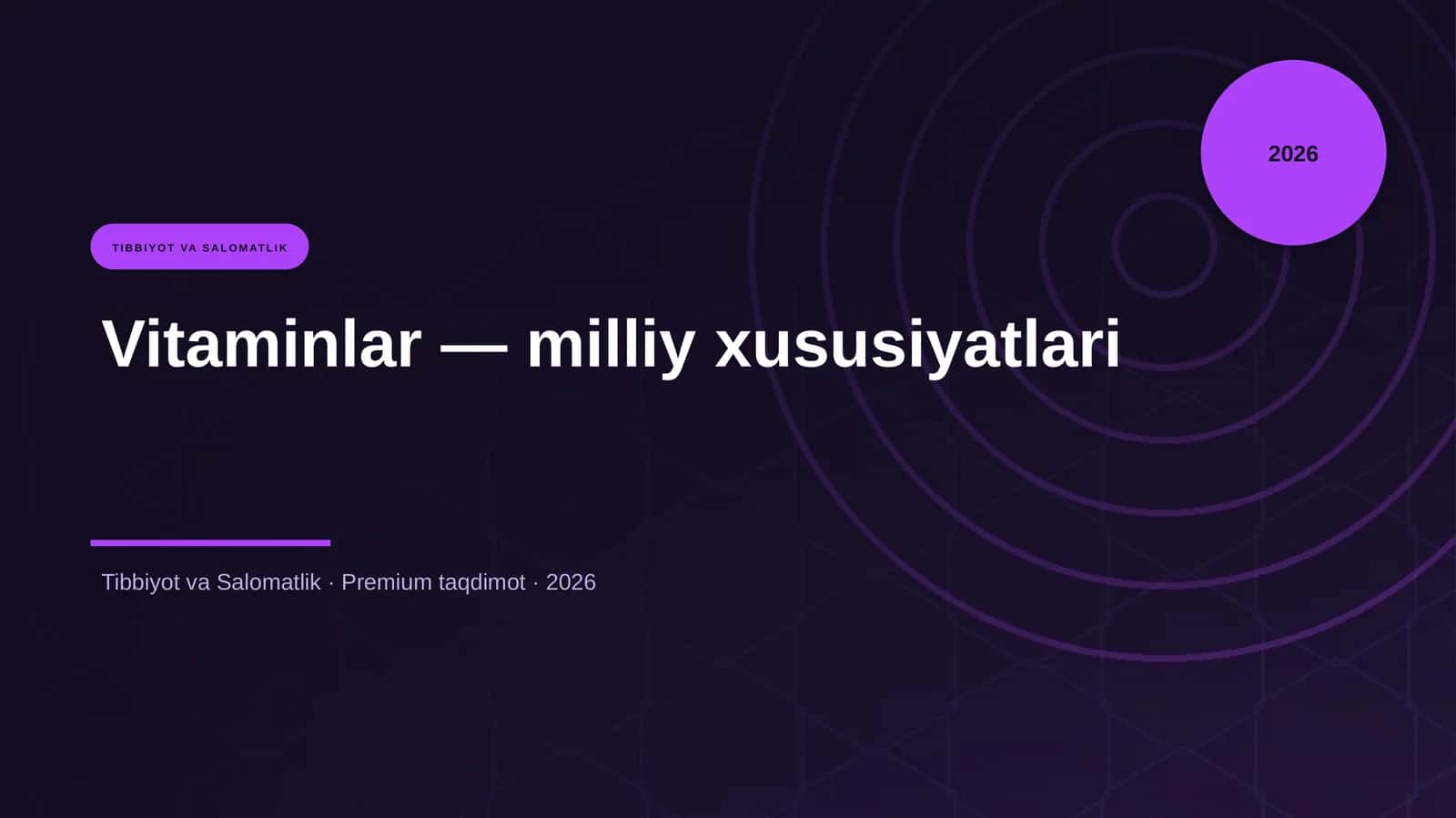 Vitaminlar — milliy xususiyatlari 1