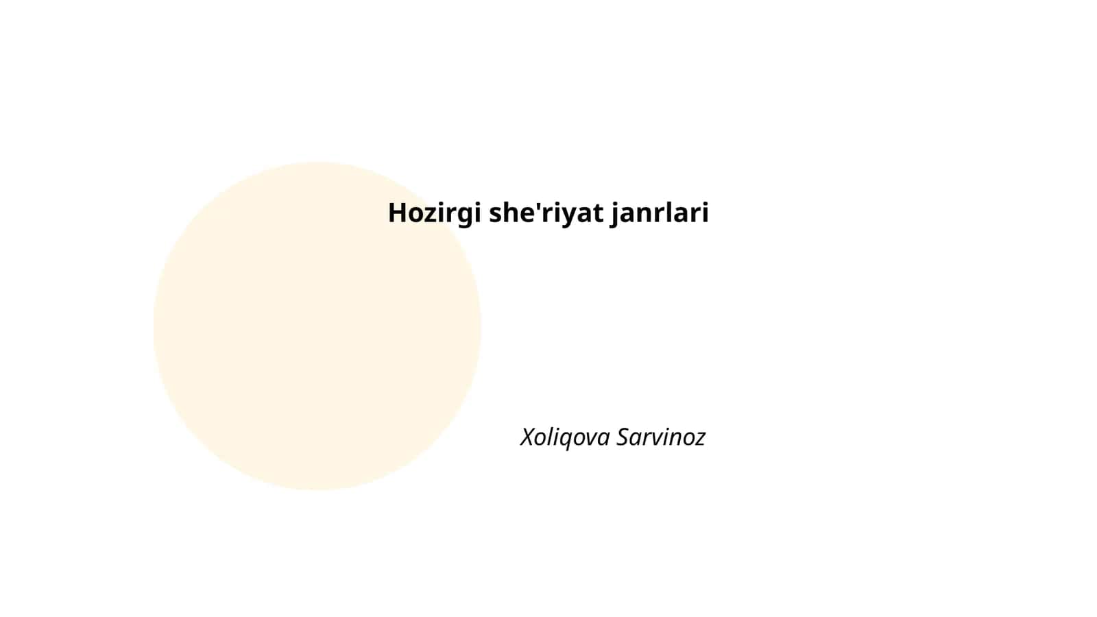 Hozirgi she'riyat janrlari 1