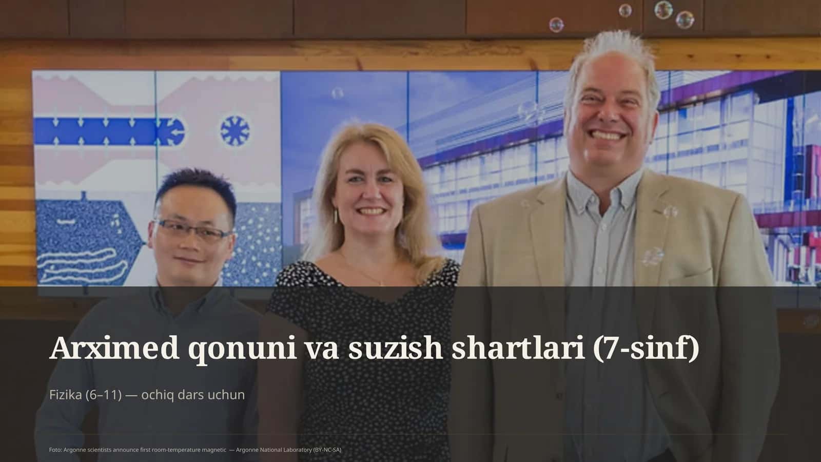Arximed qonuni va suzish shartlari (7-sinf) 1