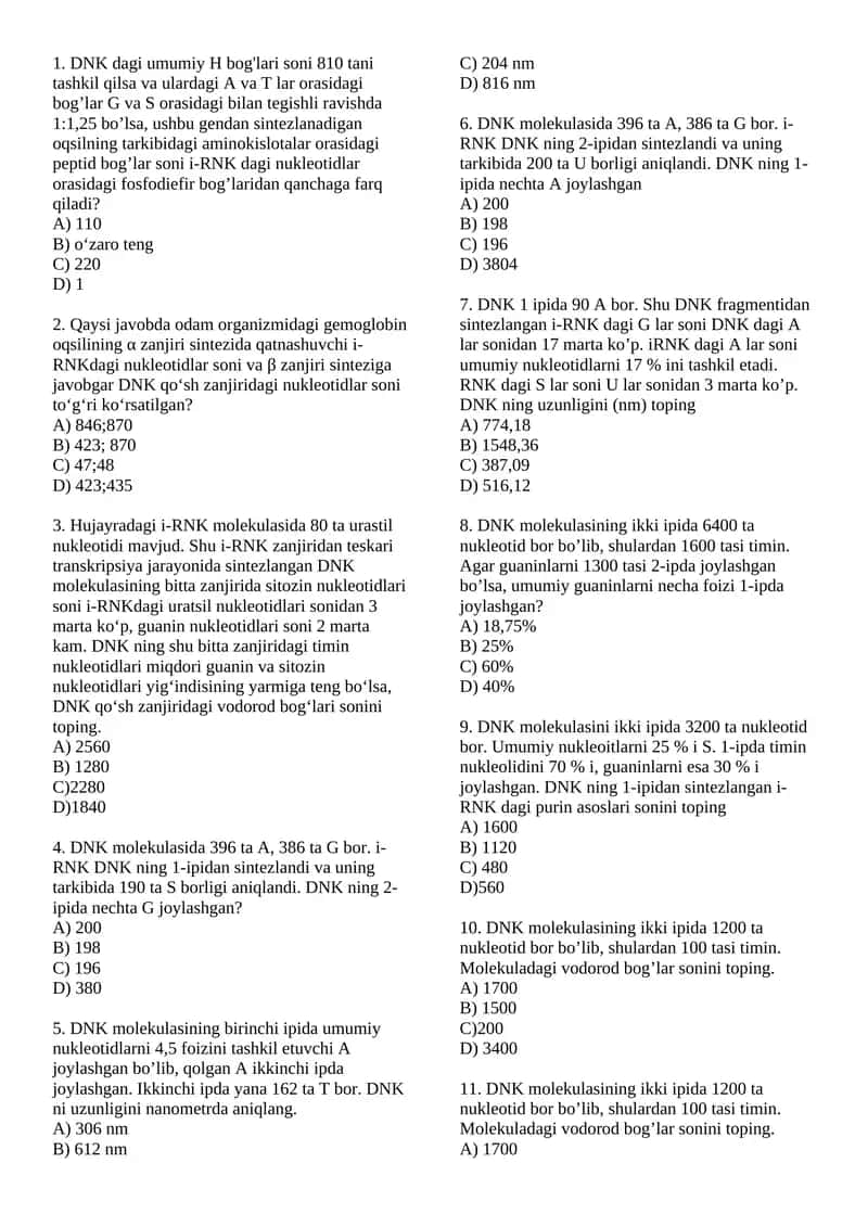 DNK molekulasining sintezi 1