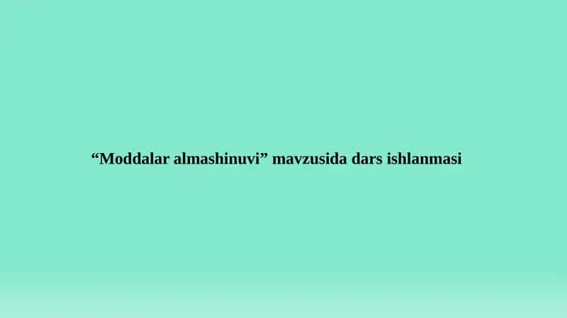 Moddalar almashinuvi 1