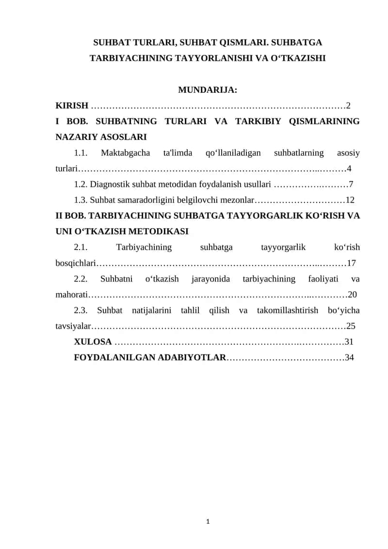 Suhbat Turlari 1