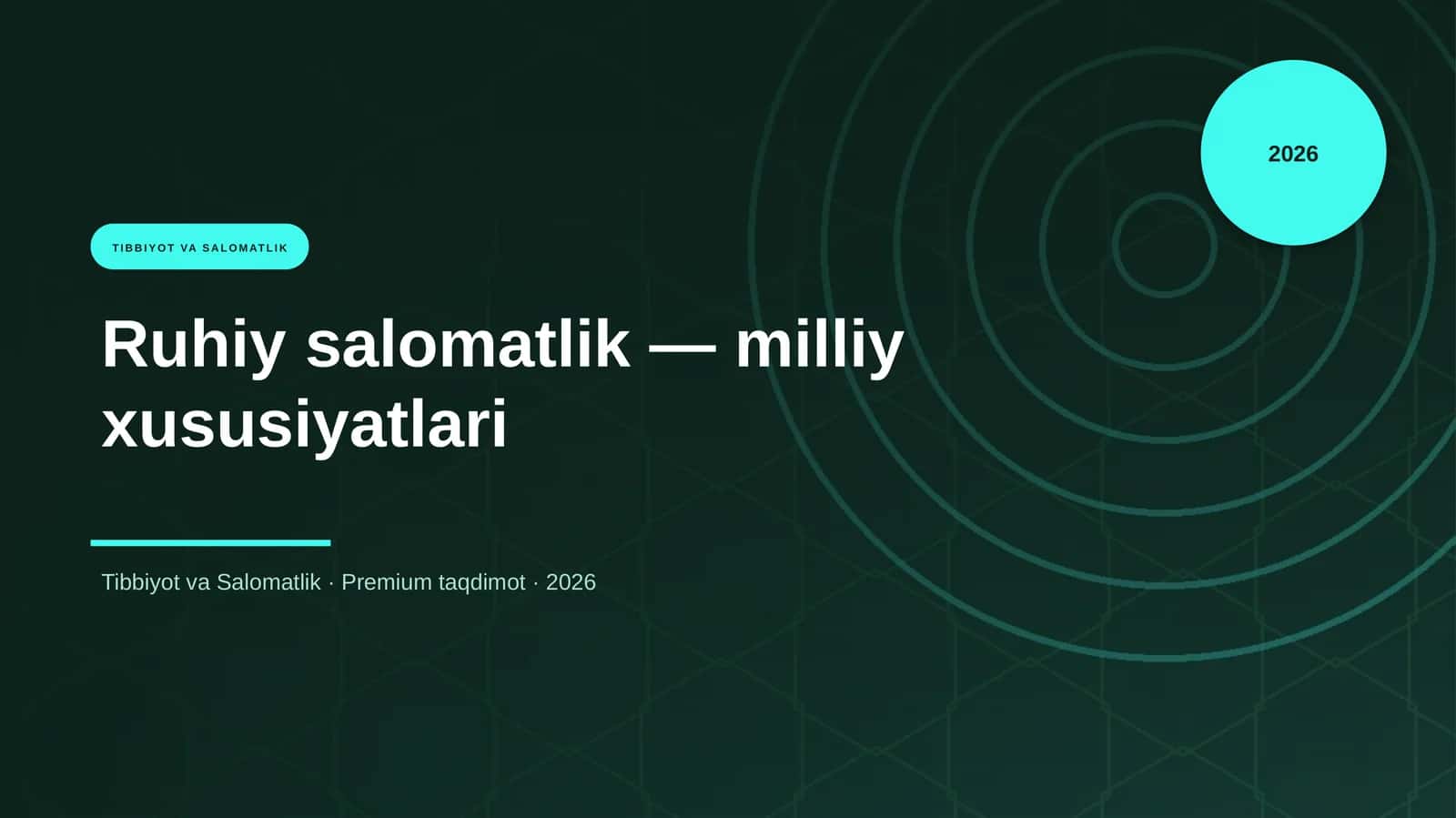 Ruhiy salomatlik — milliy xususiyatlari 1
