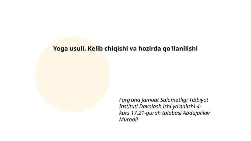 Yoga usuli 1
