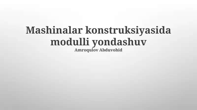 Modulli yondashuv 1