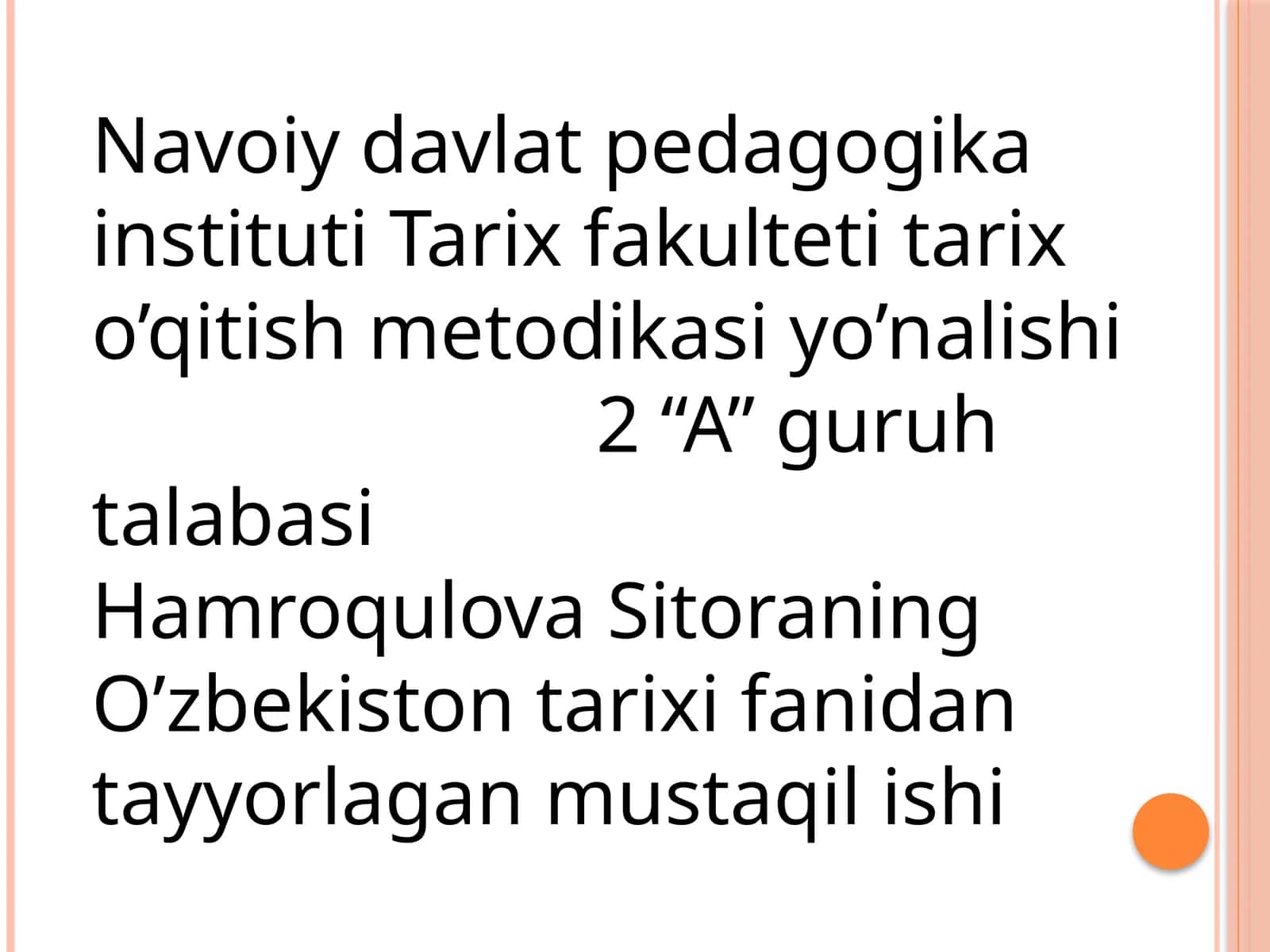 O'ZBEK XALQINING ETNIK SHAKLLANISHI 1