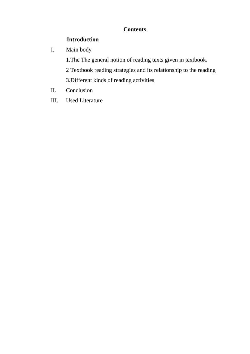 Reading Texts in Textbooks and Strategies for Effective Reading Activities 1