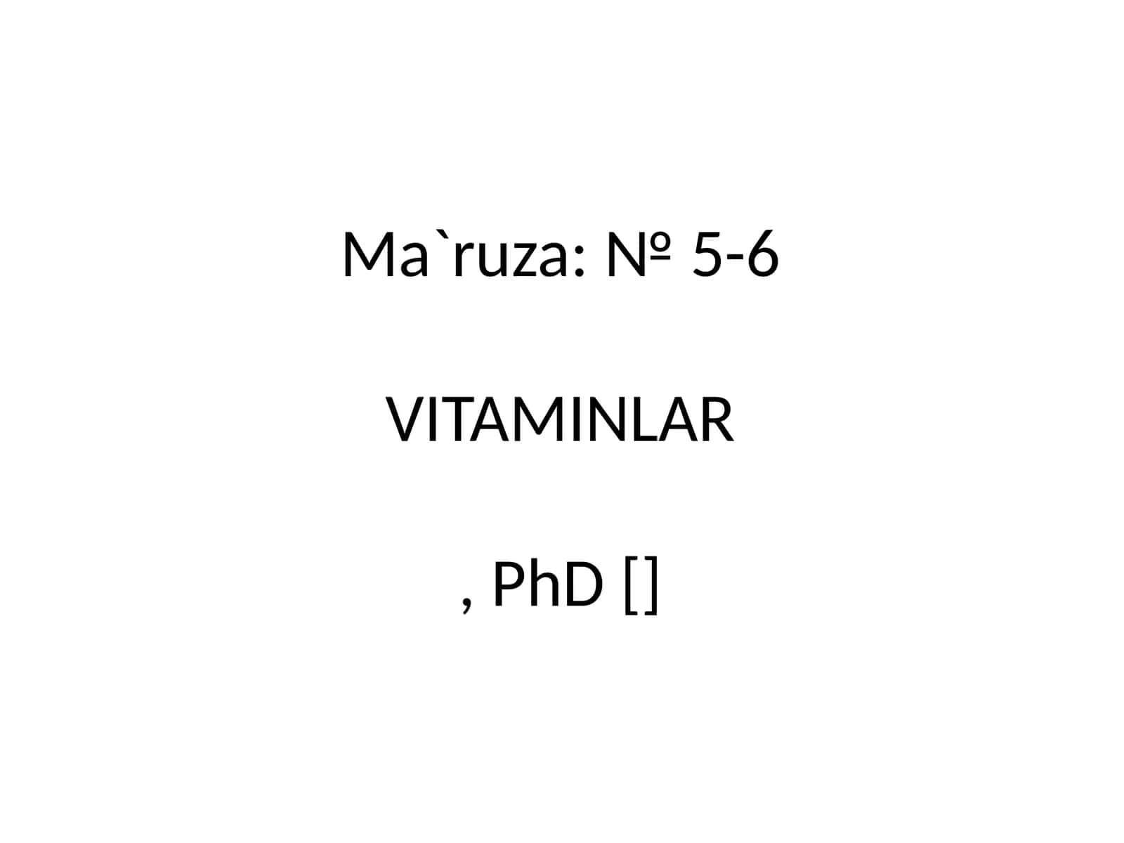 VITAMINLAR 1