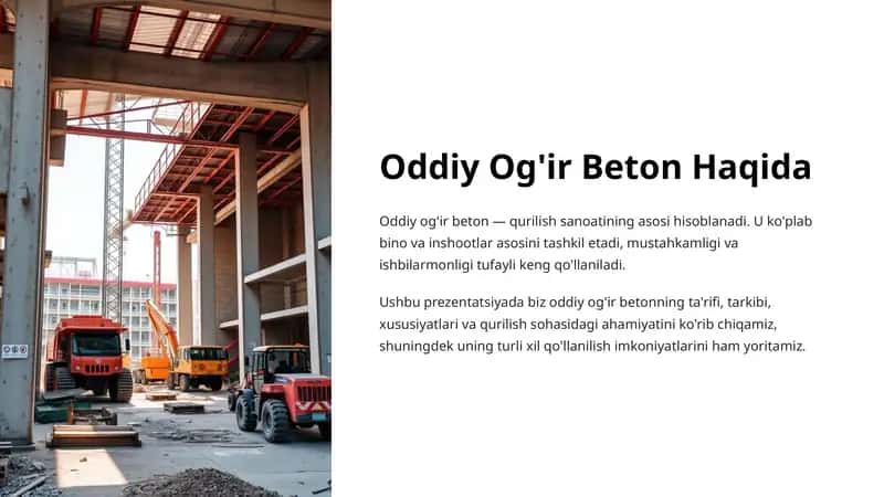 Oddiy Og'ir Beton Haqida 1