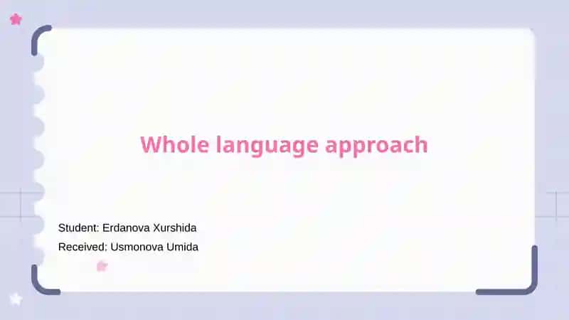 Whole Language Approach