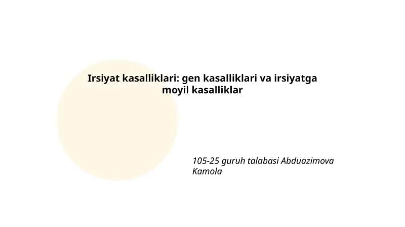 Irsiyat kasalliklari 1