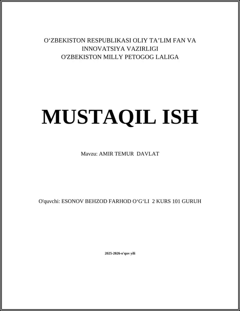 AMIR TEMUR DAVLAT 1
