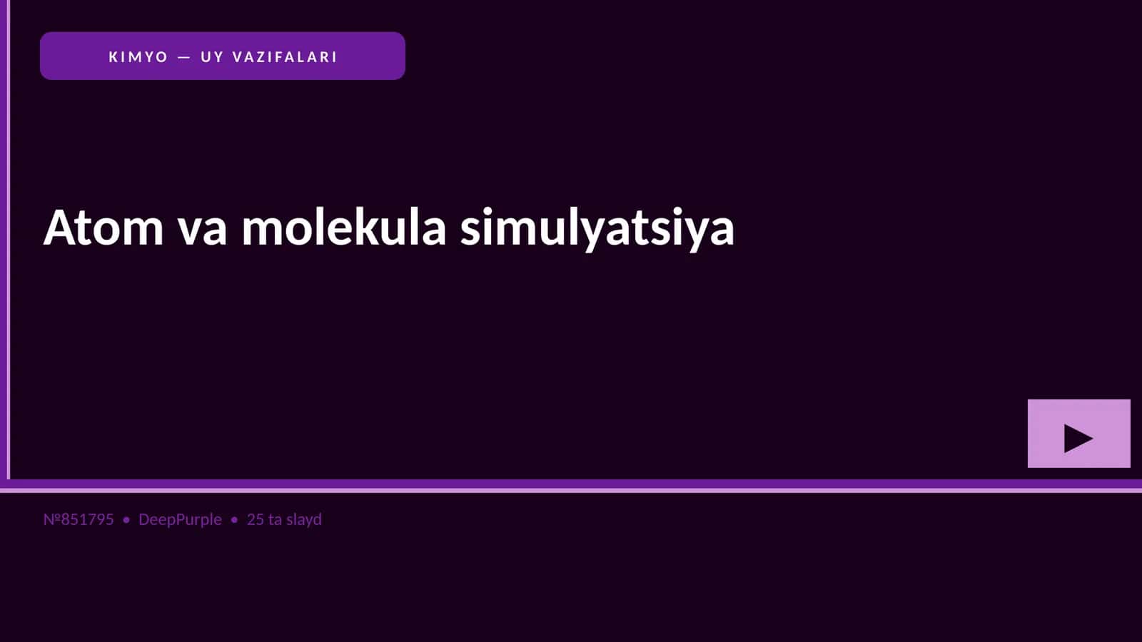 KIMYO — UY VAZIFALARI 1