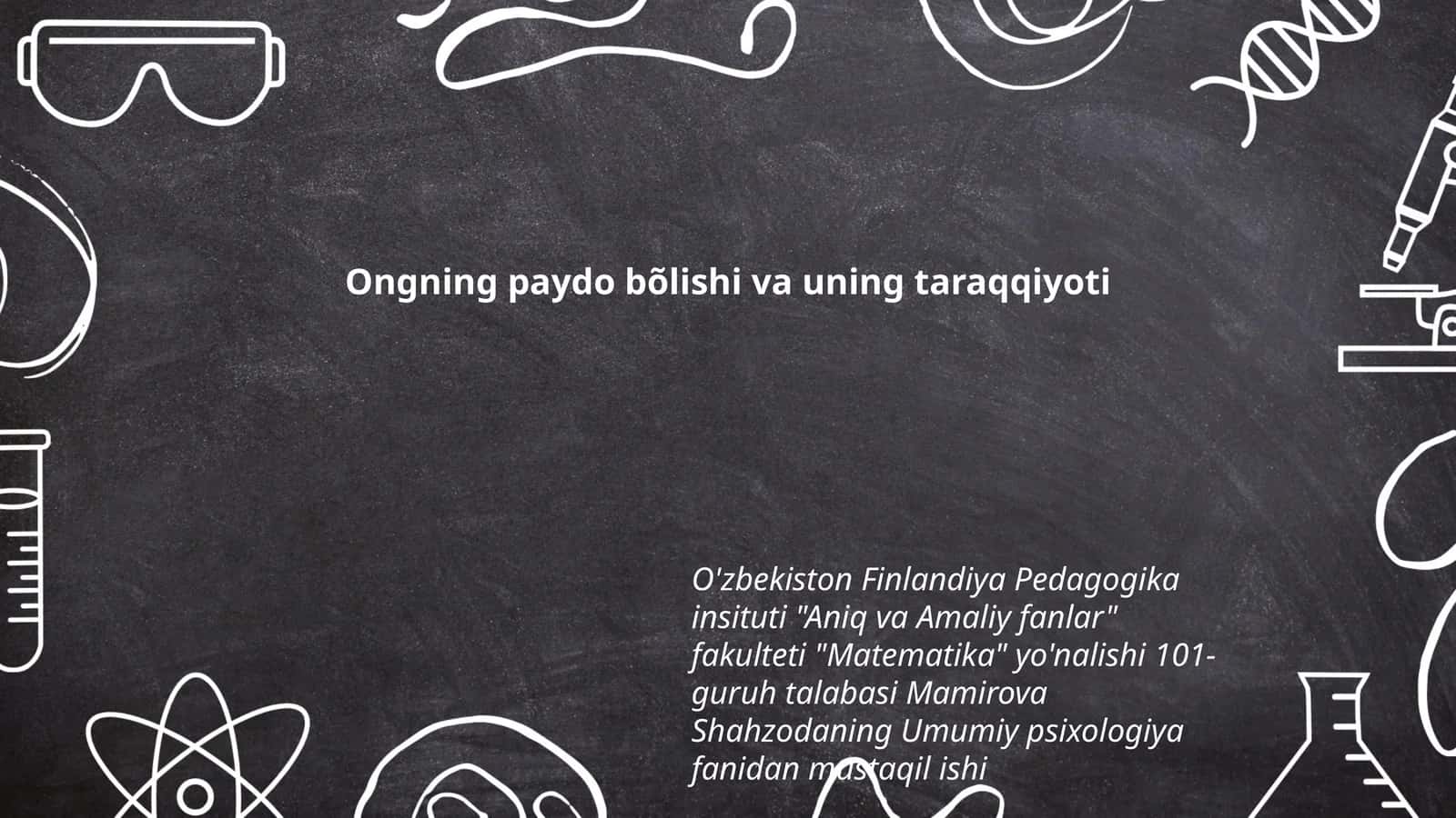 Umumiy psixologiya fanidan mustaqil ish 1