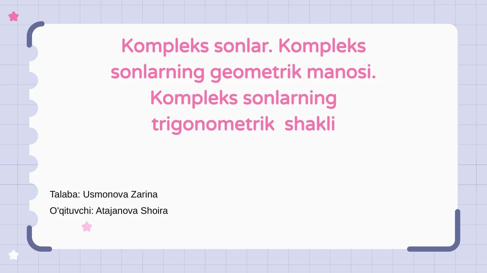 Kompleks sonlar 1