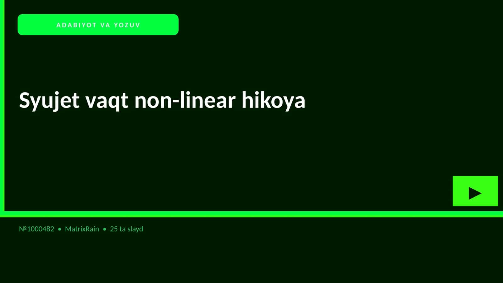Syujet vaqt non-linear hikoya 1